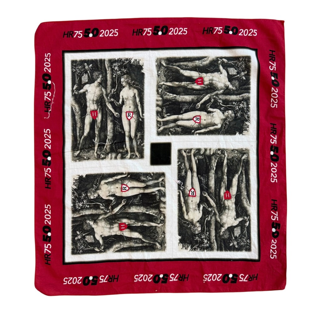 Red Graphic Bandana‎ Albrecht Durer Adam and Eve Art Scarf 20x21